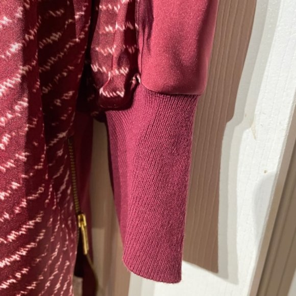 Women Michael Kors Long Burgundy Blouse -size L - Picture 4 of 11